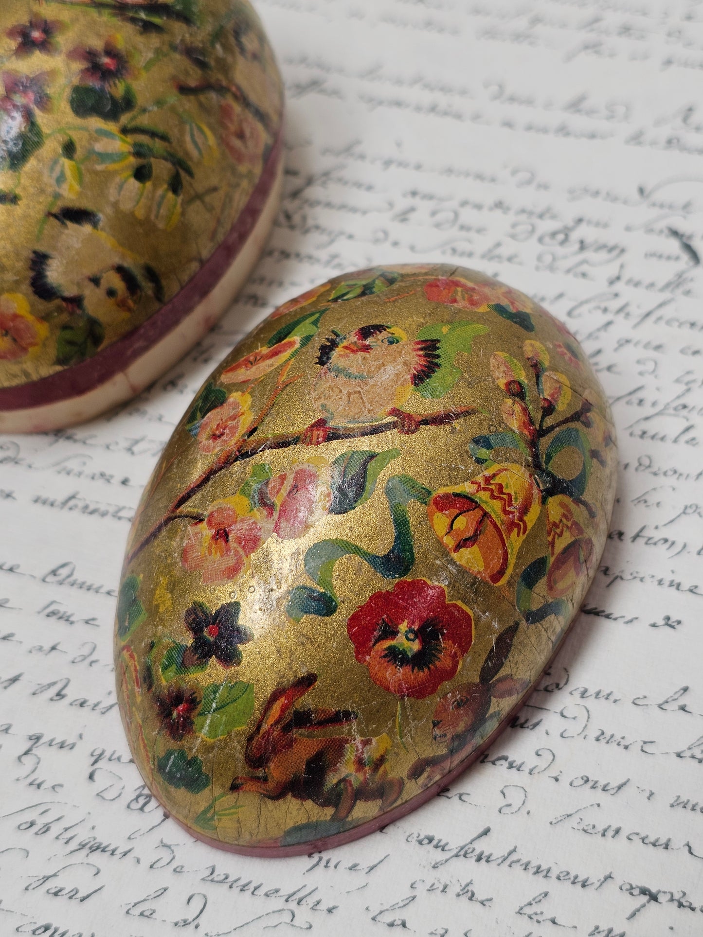 Vintage German Paper Easter Eggs - Set of 3