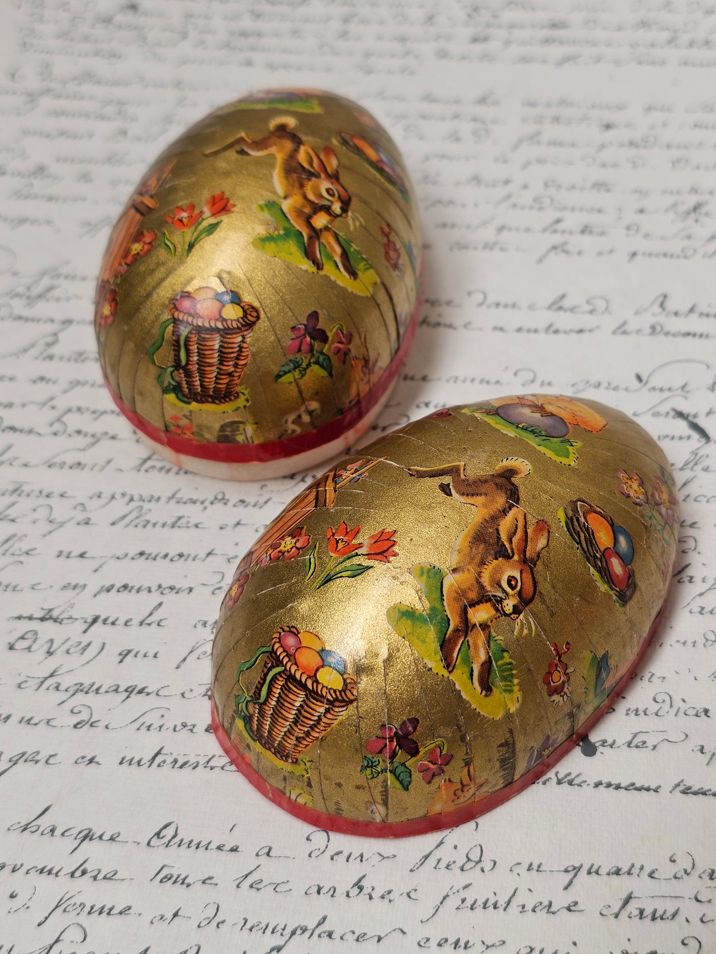 Vintage German Paper Easter Eggs - Set of 3
