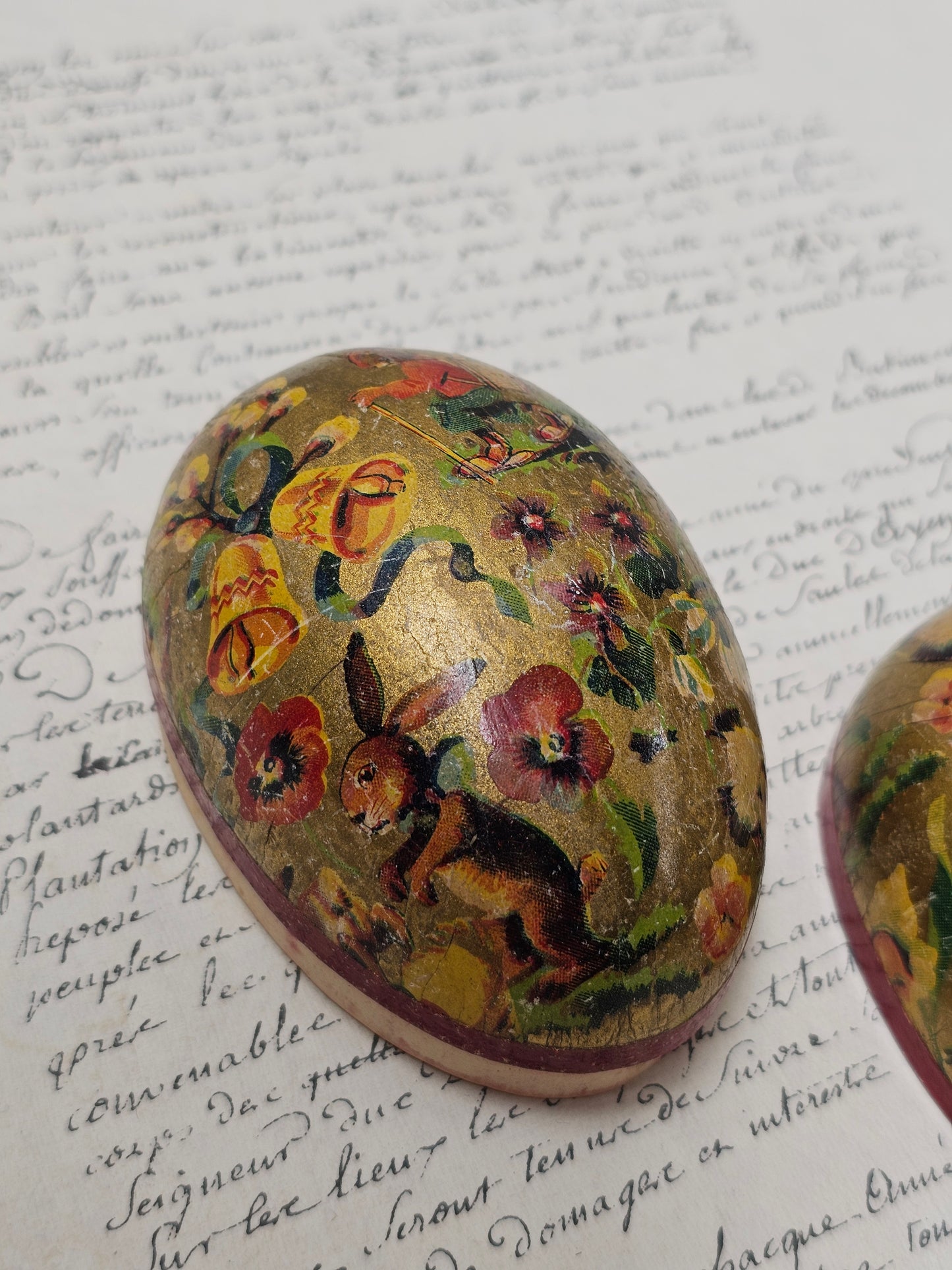 Vintage German Paper Easter Eggs - Set of 3