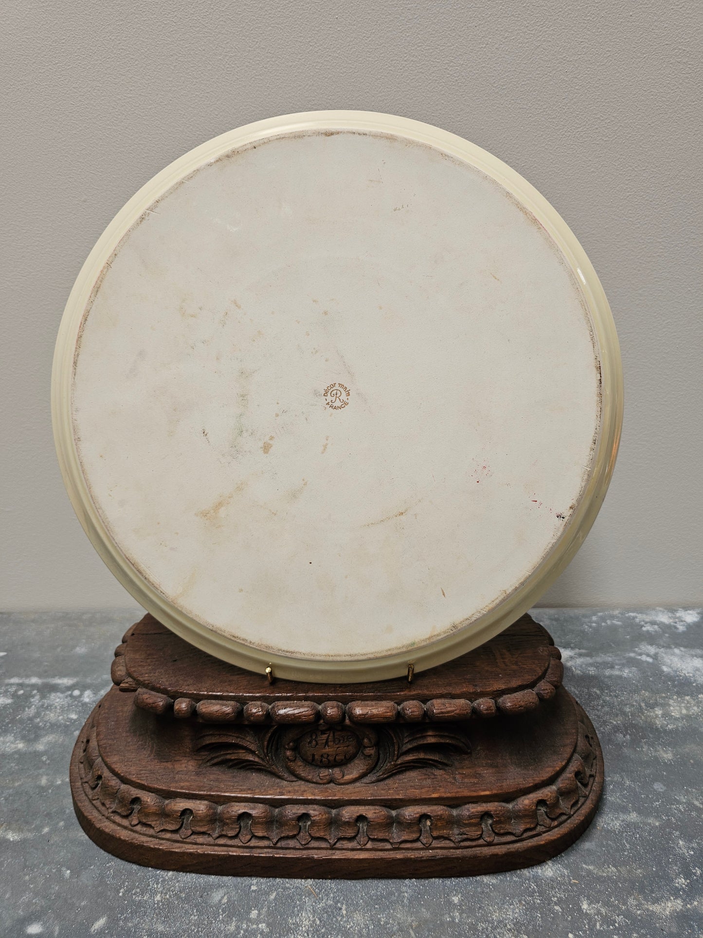 Antique French Floral & Gilt Serving Platter