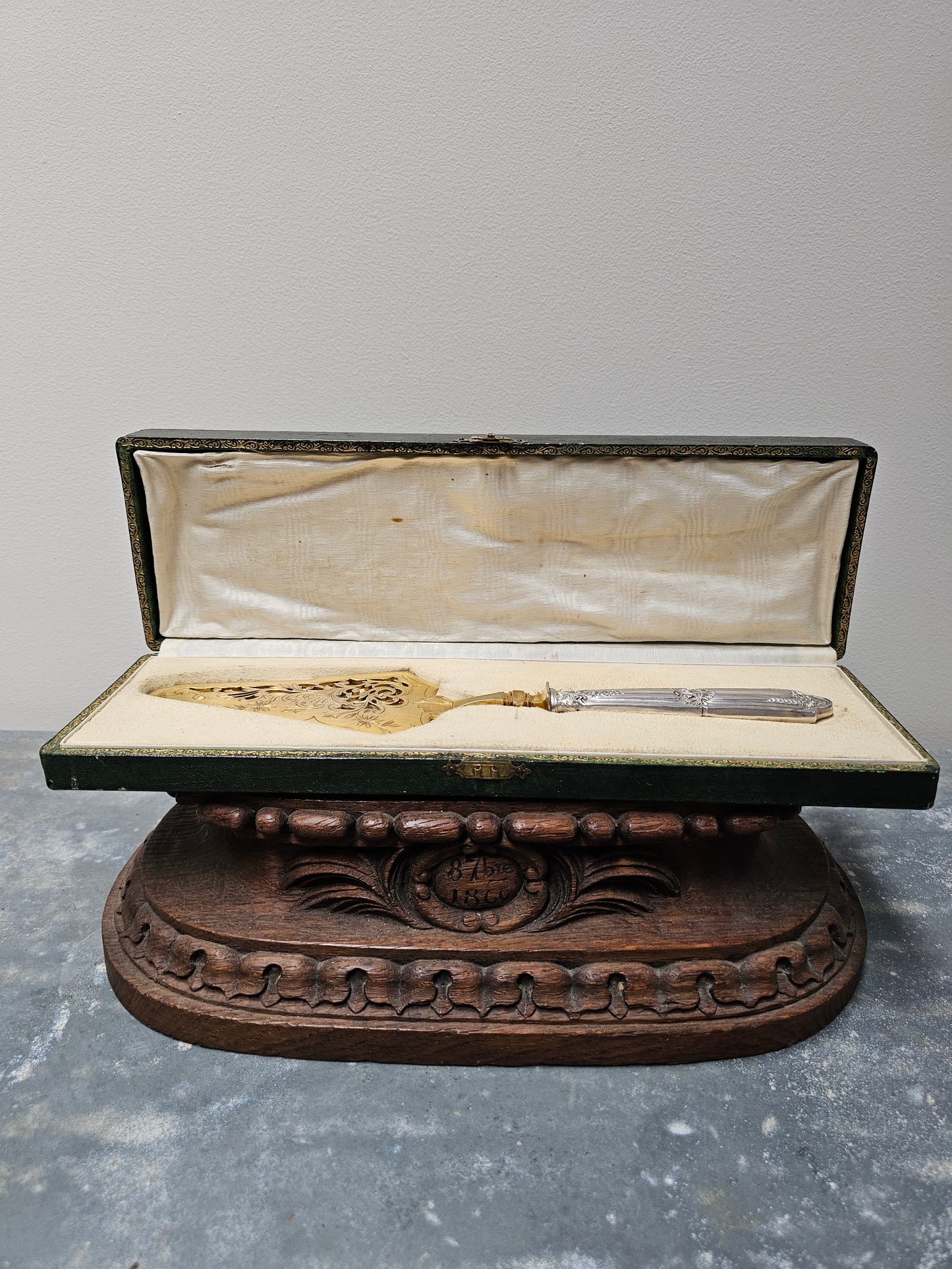 Antique French Silver Plated Boxed Cake Server