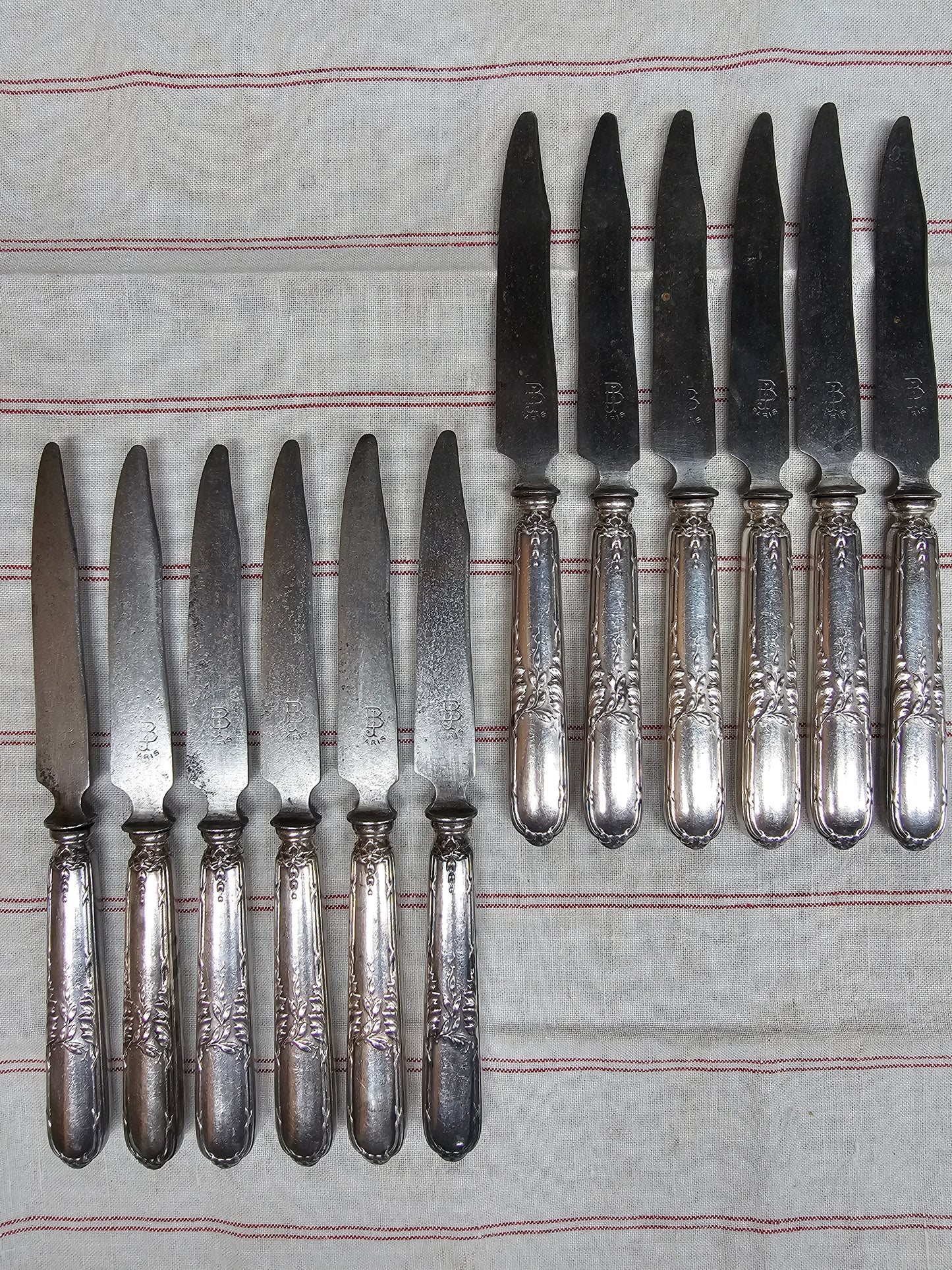 Antique French 'B.J. Paris' Set of 6 Knives