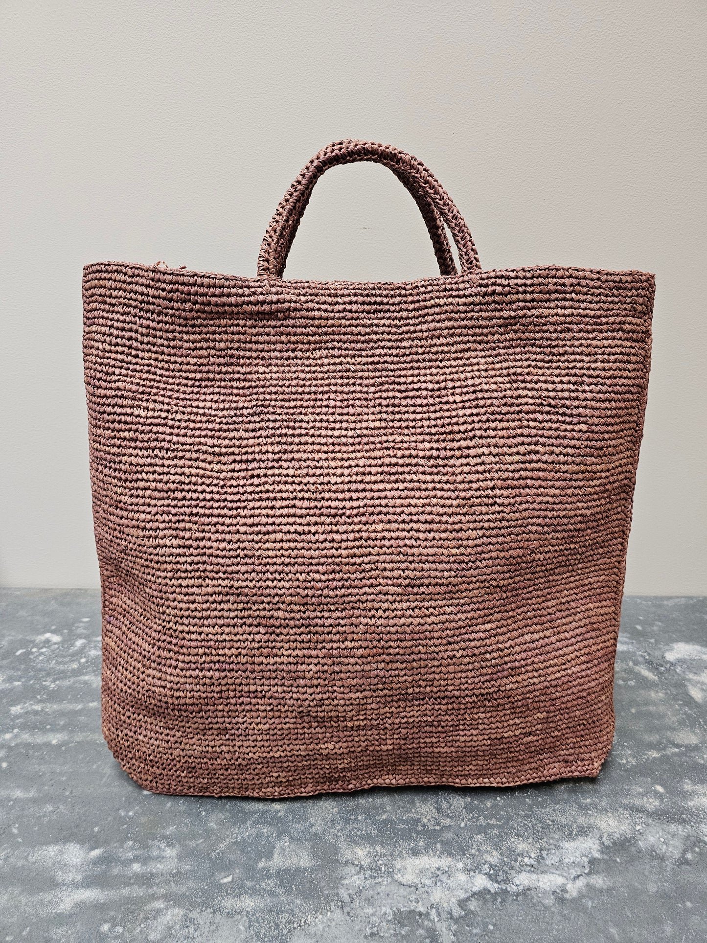 Sophie Digard Large Pink Raffia Flower Garden Bag