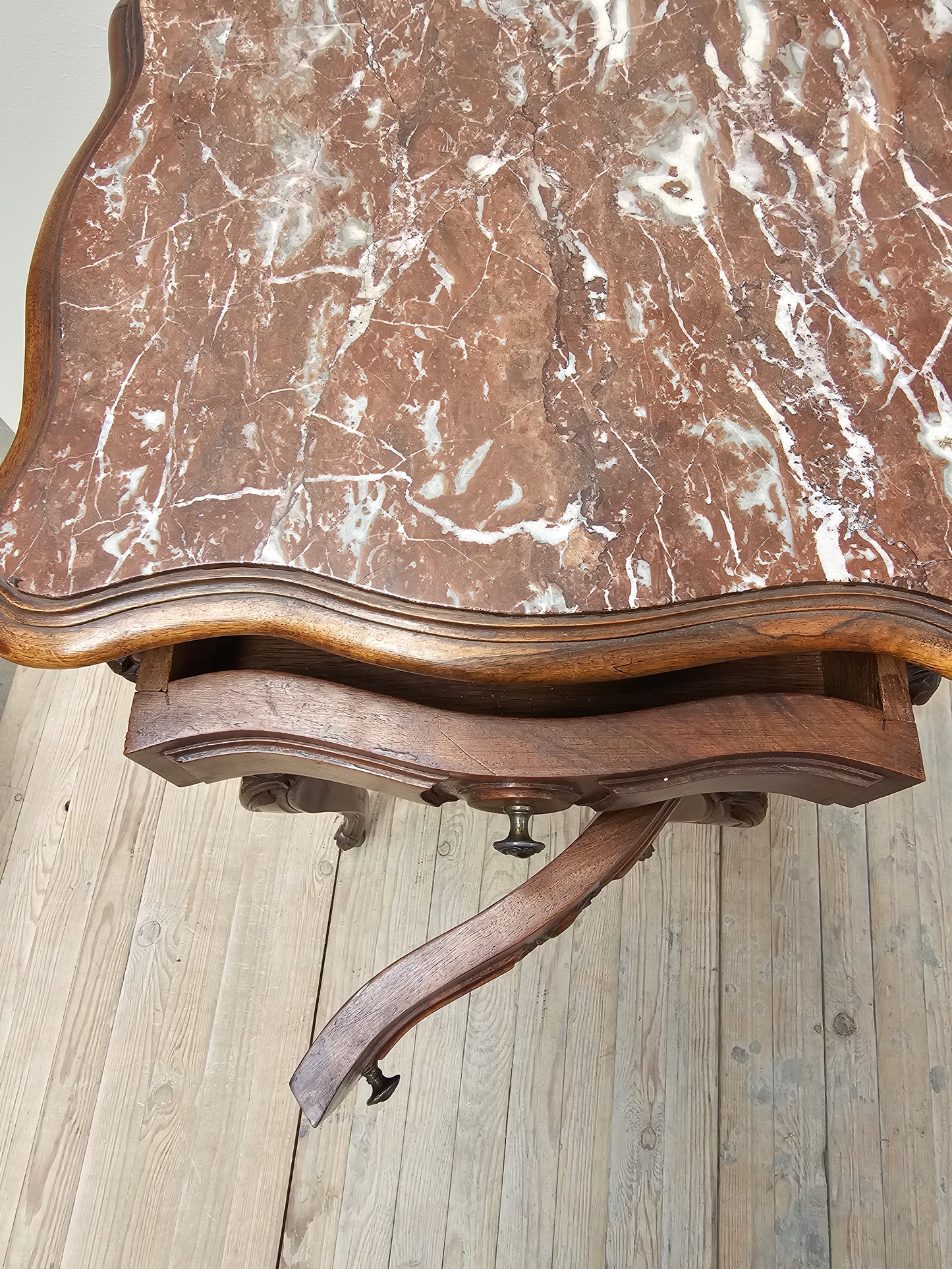 Antique French Louis XV Serpentine Bedside Table