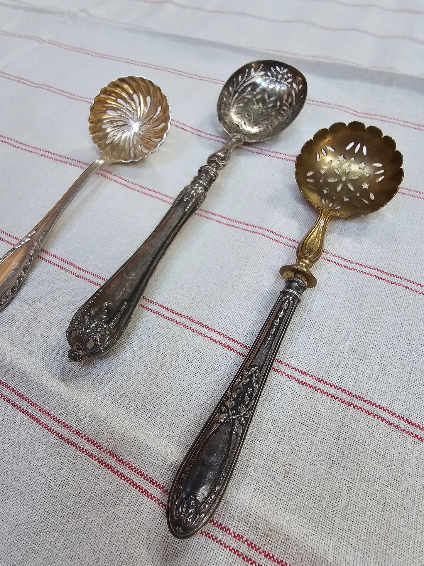 Antique French Silver Scalloped Sugar Sprinkling Spoons - III