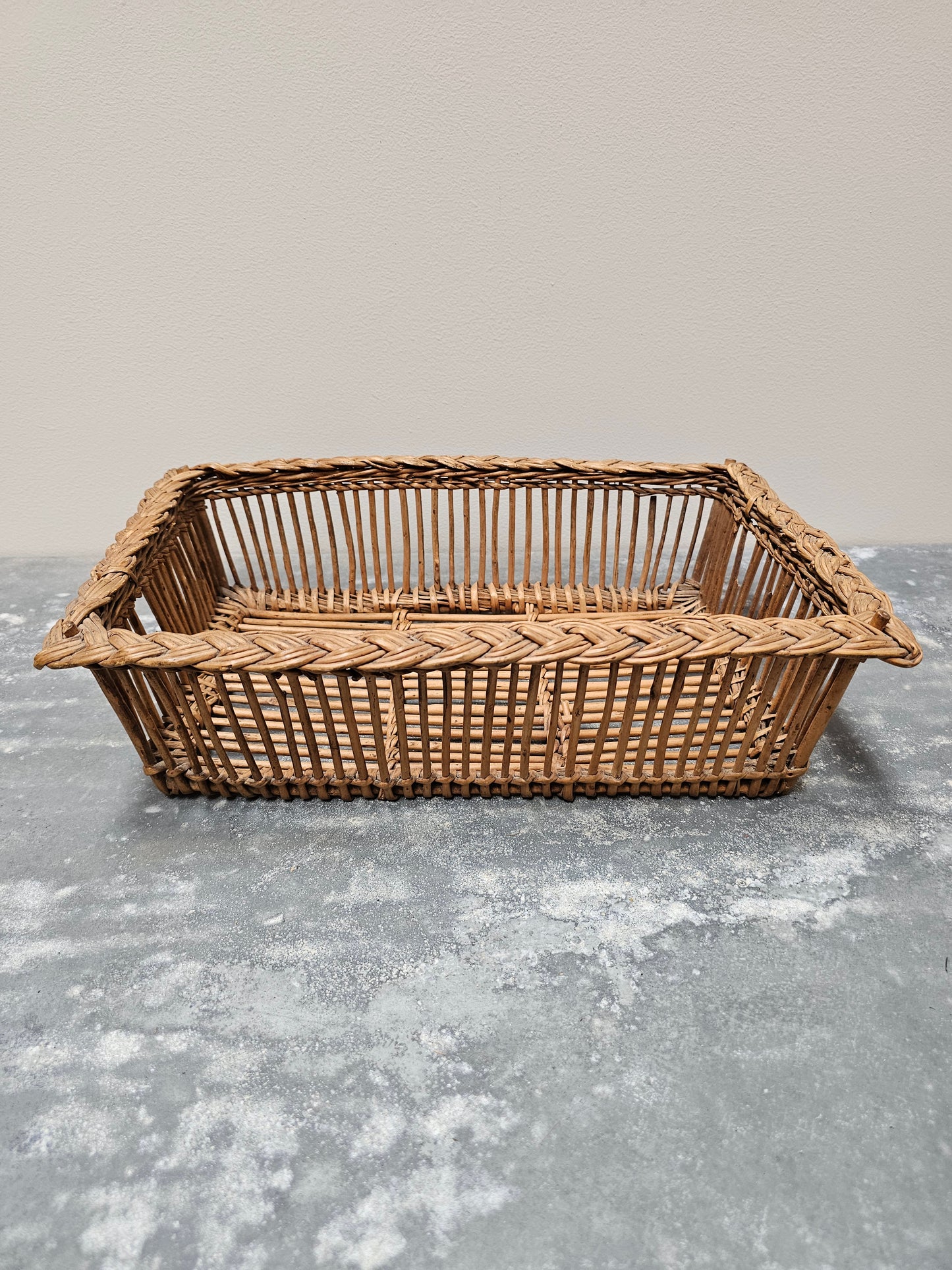 Antique French Pair of Woven Cane Baskets