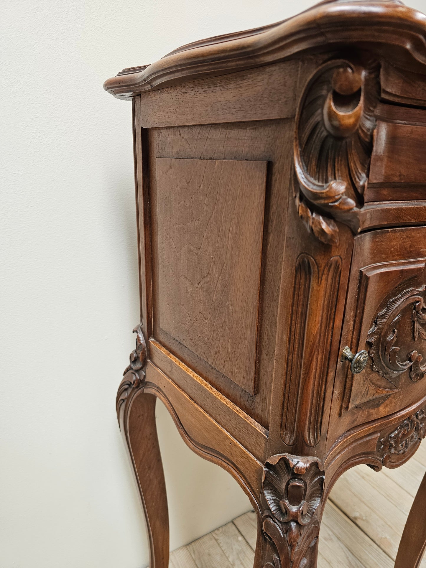 Antique French Louis XV Serpentine Bedside Table