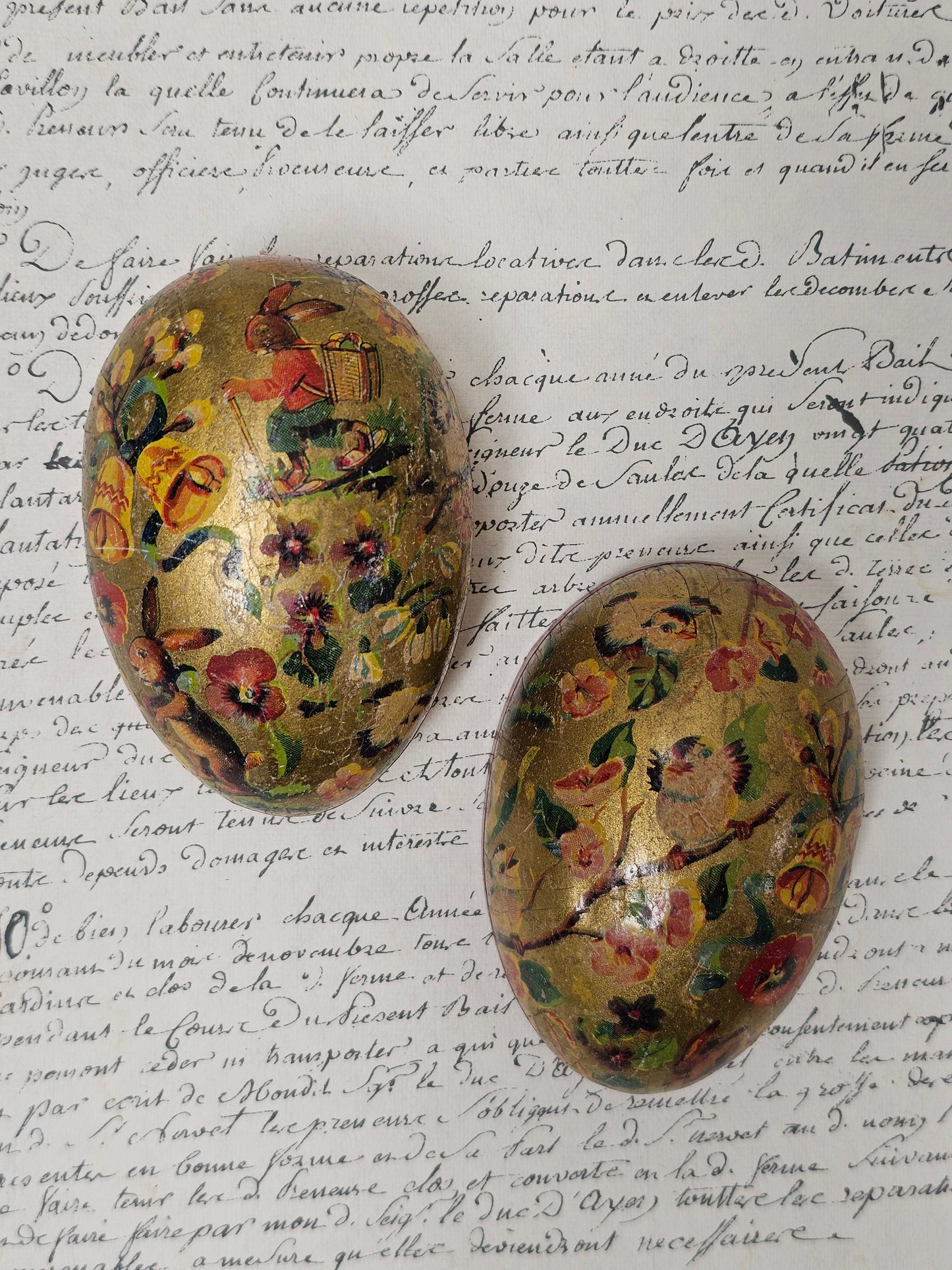 Vintage German Paper Easter Eggs - Set of 3