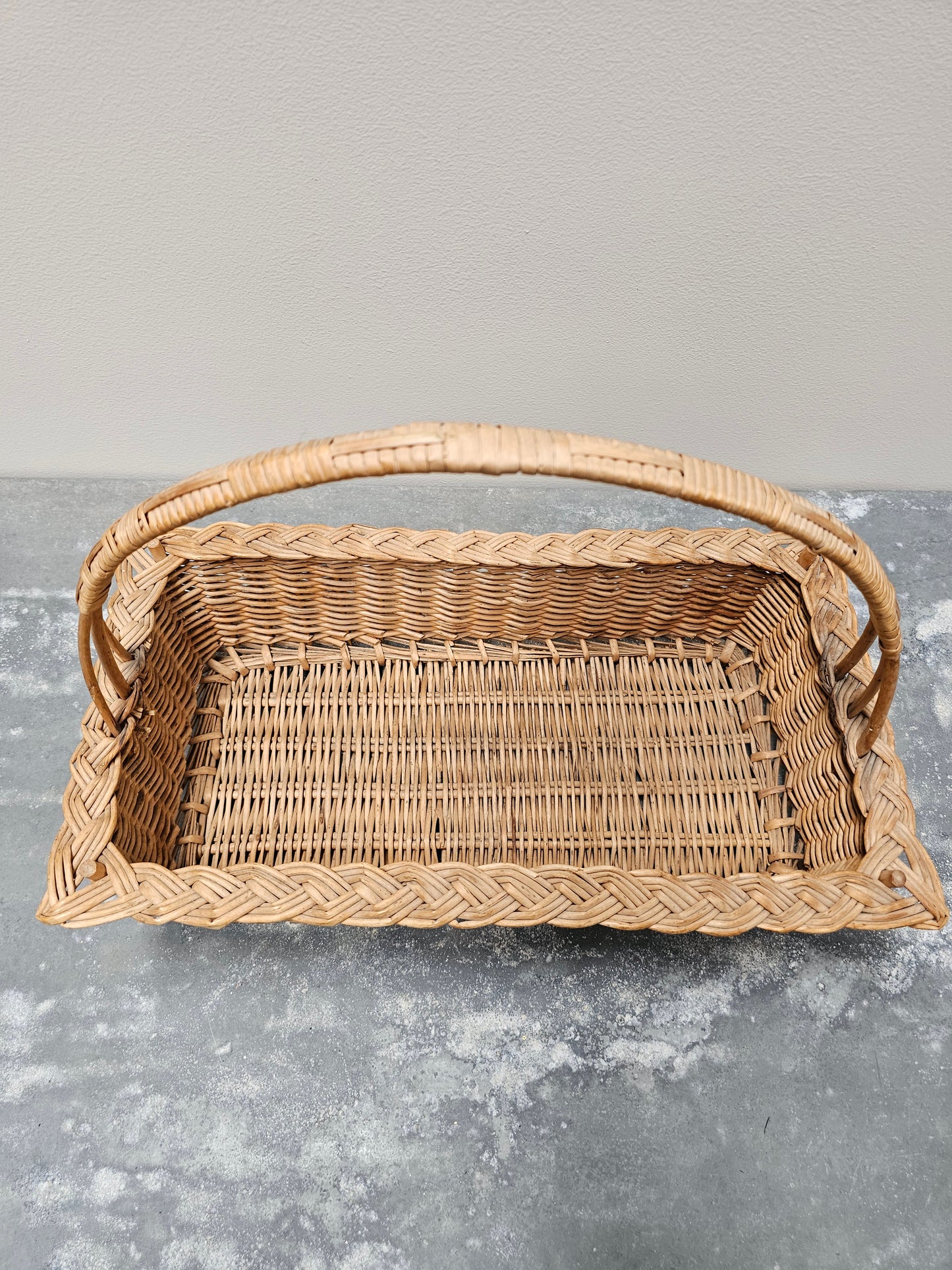 Antique French Pair of Woven Cane Baskets
