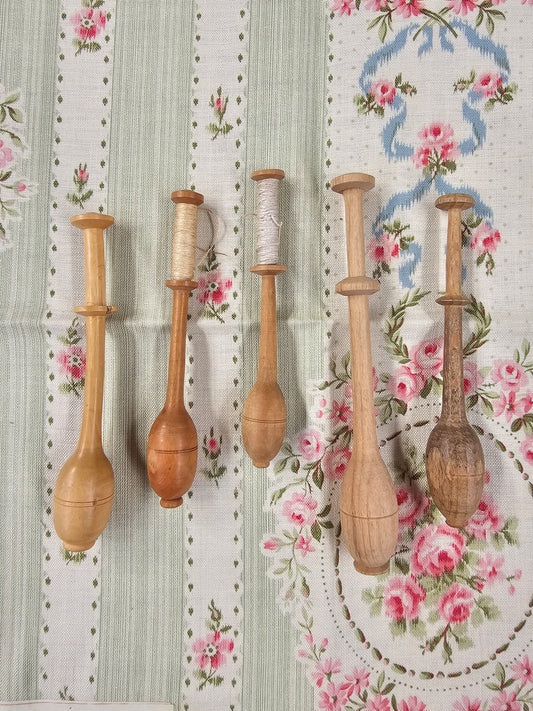Antique French Lace Making Bobbins - Set of 5