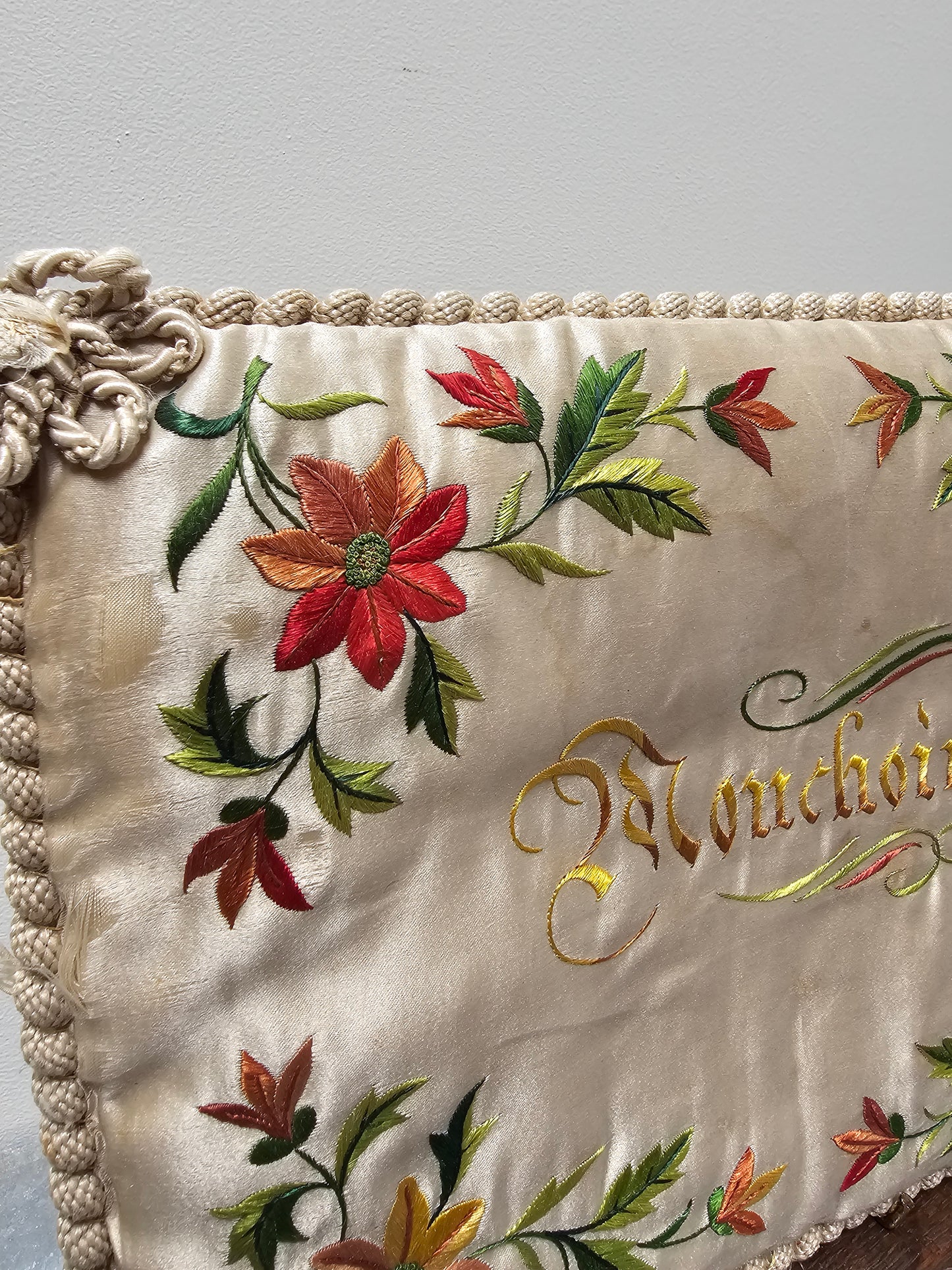 Antique French Embroidered Silk 'Monchoirs' Handkerchief Book