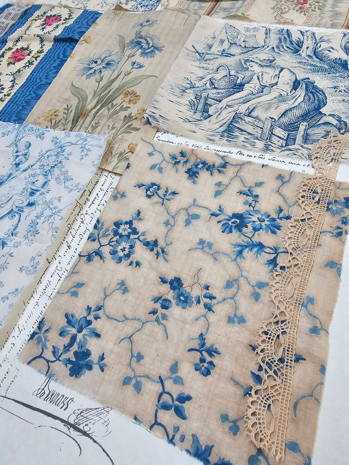 Antique French Blue Fabric Pack - II