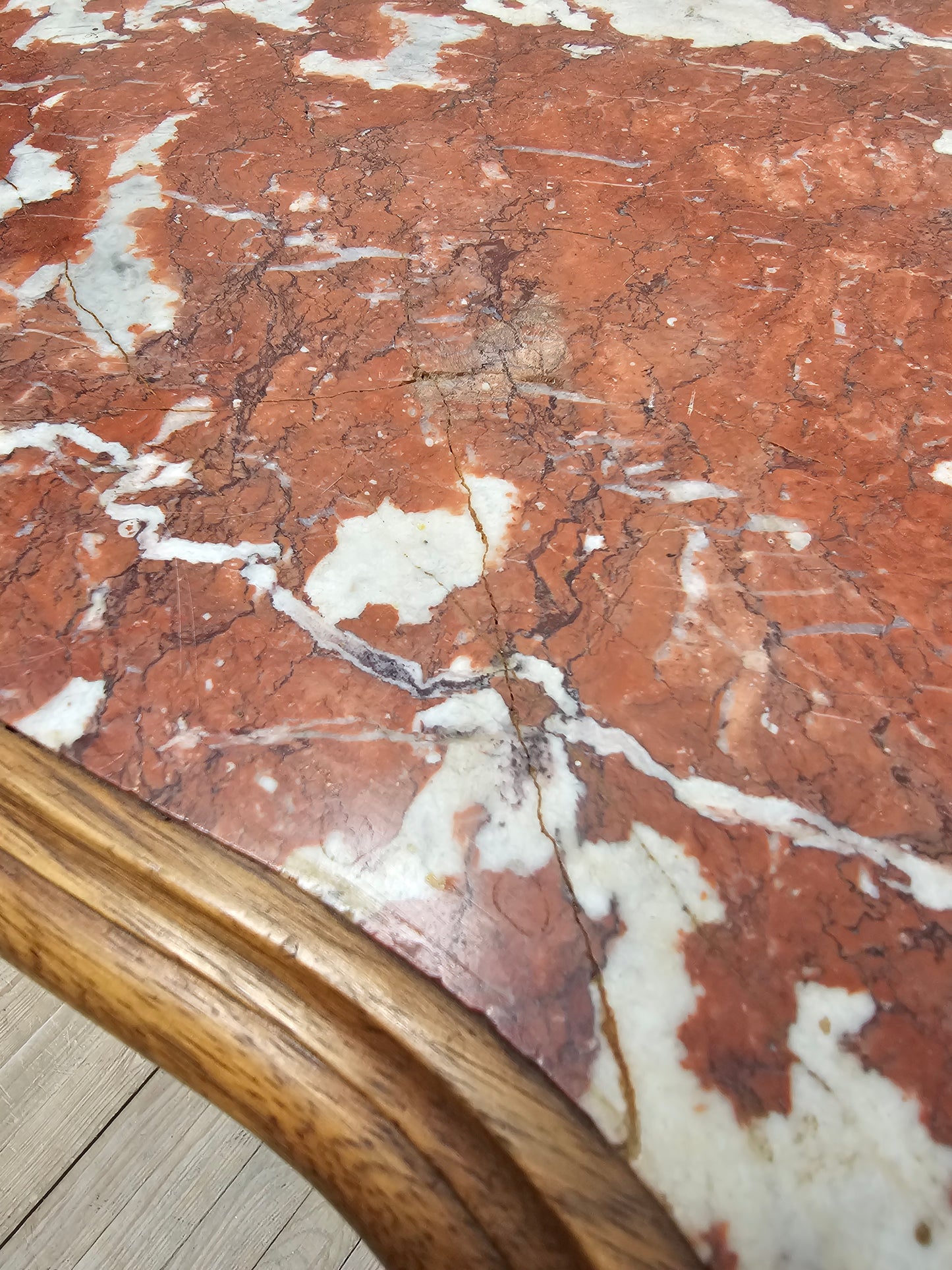 Antique French Louis XV Marble Top Bedside Table