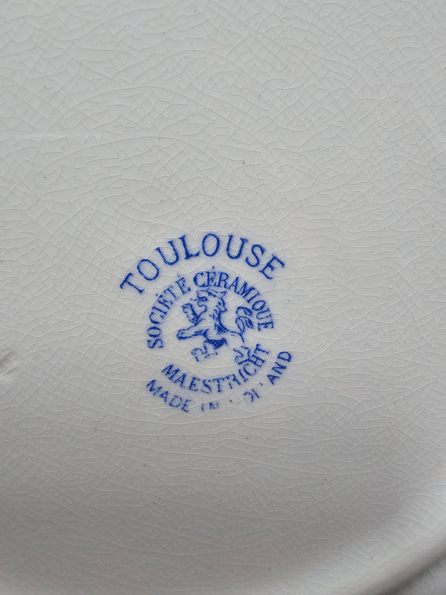 Antique Dutch 'Société Ceramique - Toulouse' Round Floral Plates