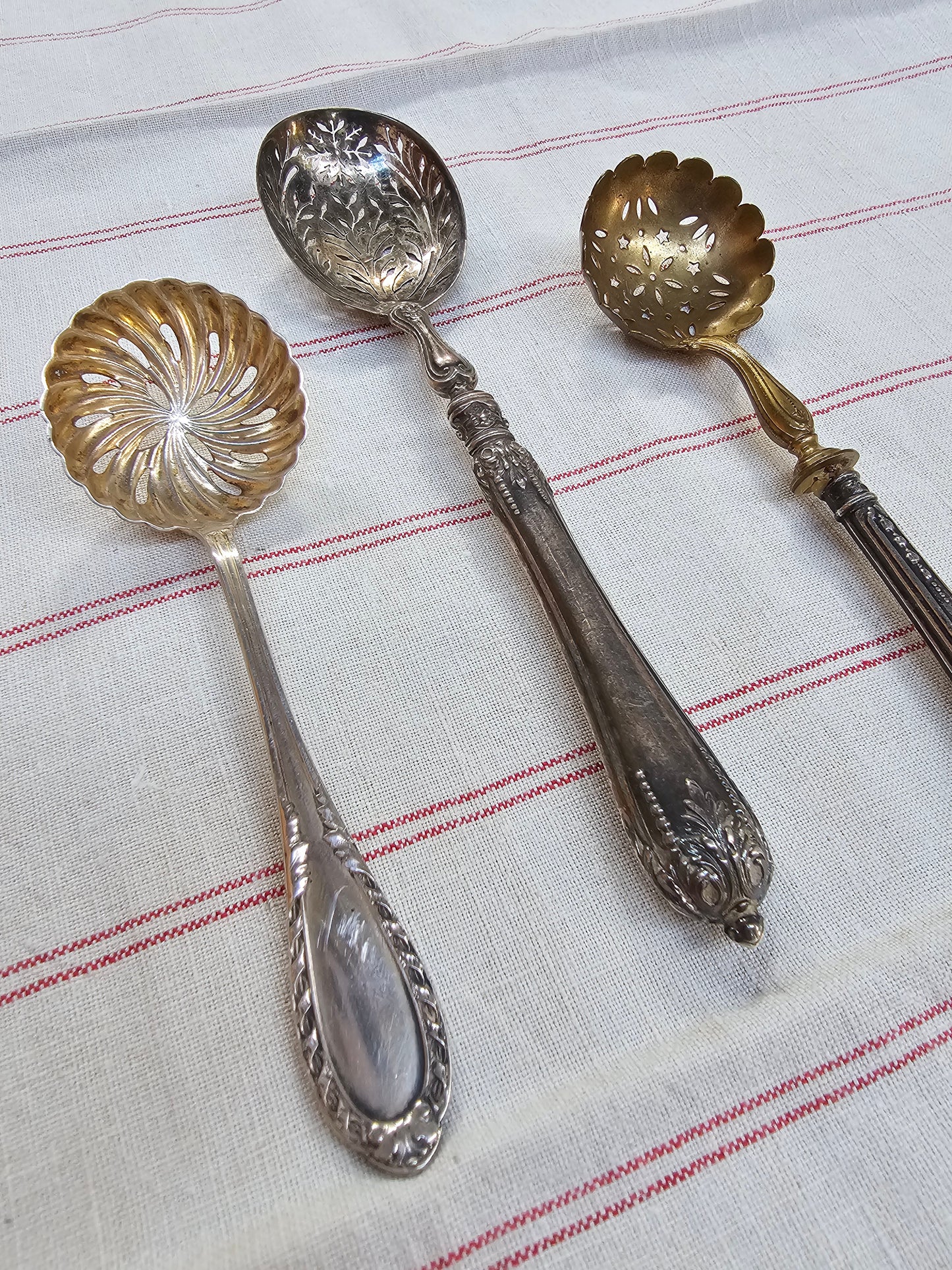 Antique French Silver Scalloped Sugar Sprinkling Spoons - III