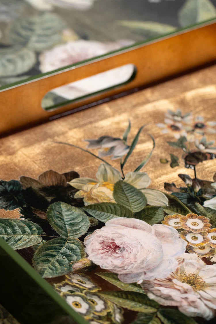 Summerill & Bishop Gold Leaf 'Still Life' Large Rectangular Tray