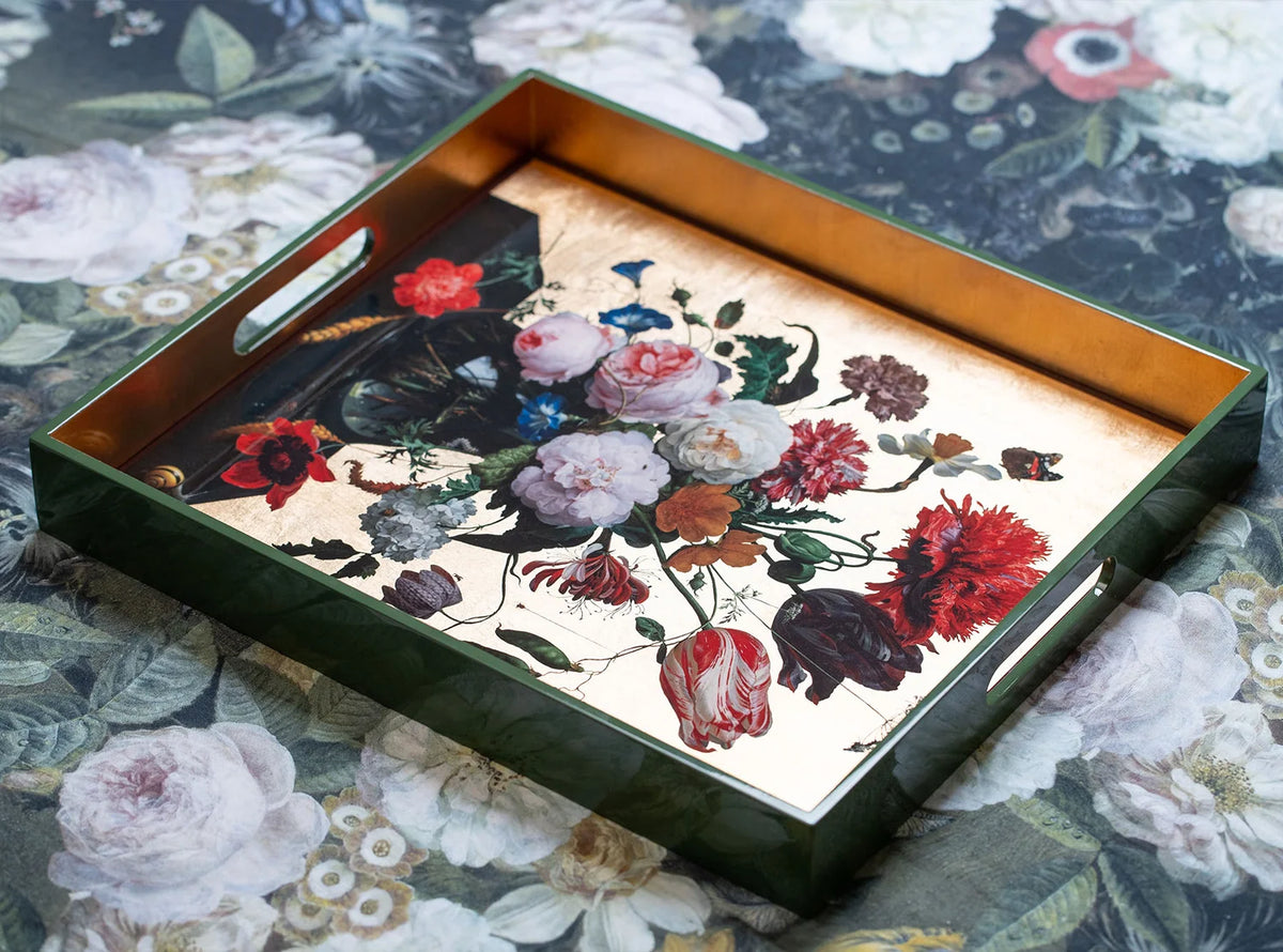 Summerill & Bishop Gold Leaf 'Still Life' Small Rectangular Tray