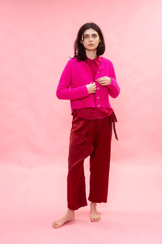 Sula Cashmere Flower Cardi - Pink