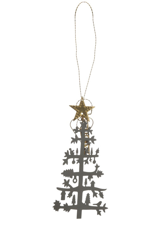 Walther & Co. Zinc Cutout Tree Ornament With Gold Star