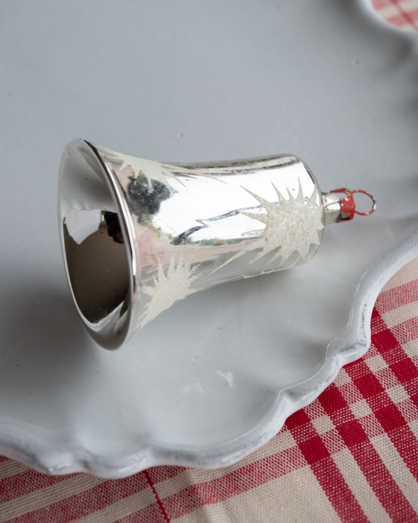 Vintage European Ornament - Large Silver Bell