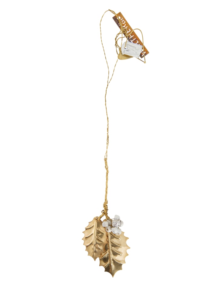 Walther & Co. Brass Holly With Berries Ornament