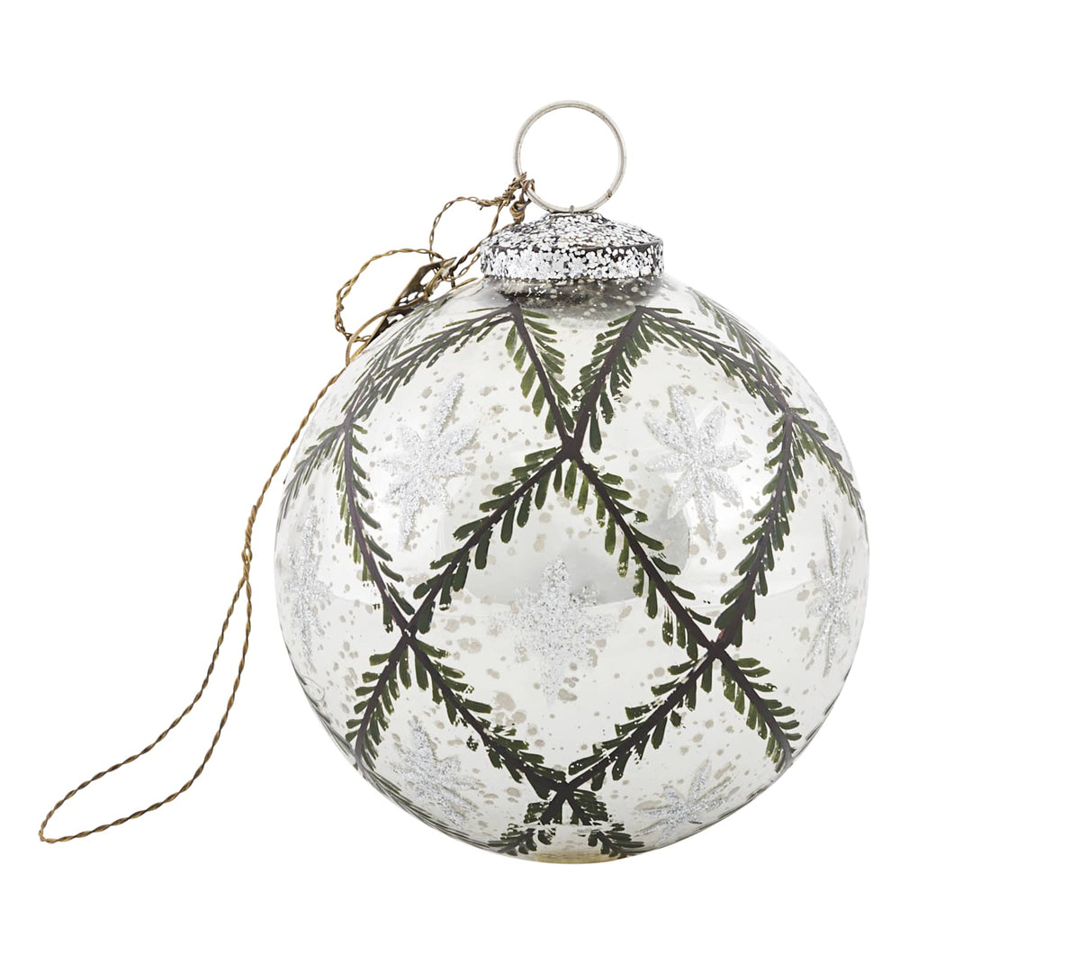 Walther & Co. Antique Silver Glass Ball - Pine Garland