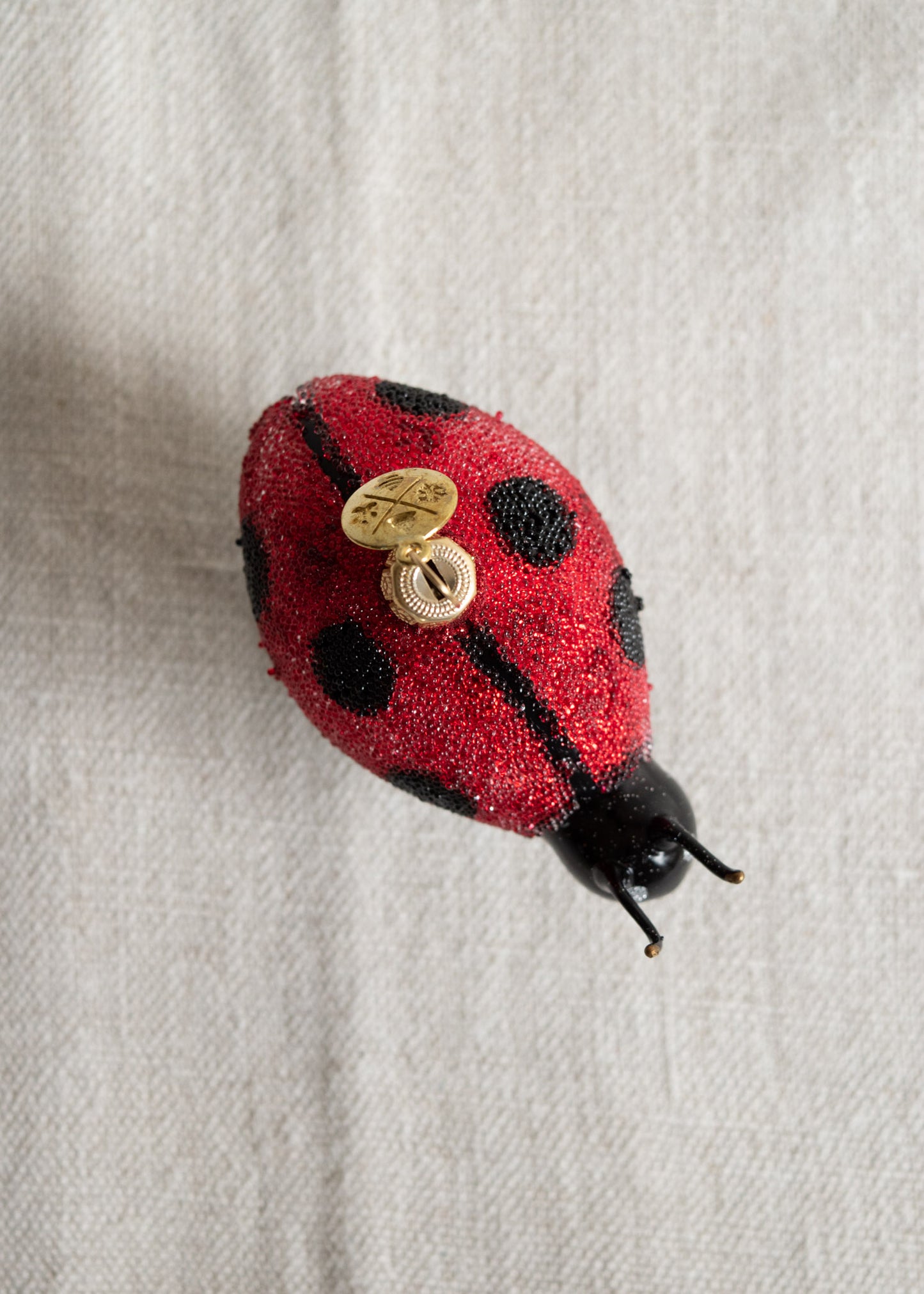 Polish Glass Christmas Ornament - Ladybug