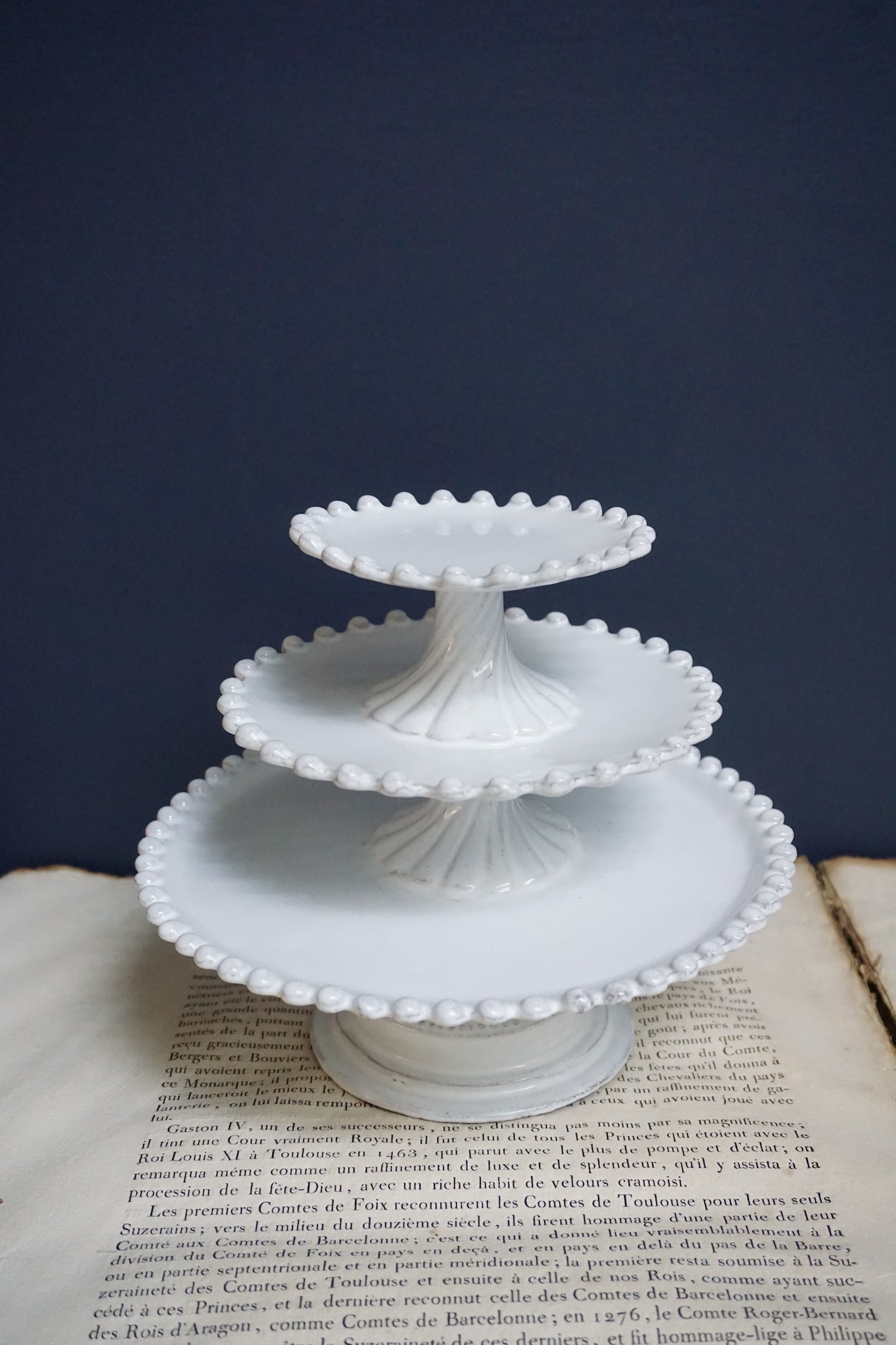 Astier de Villatte Adelaide 3-Tier Cake Stand