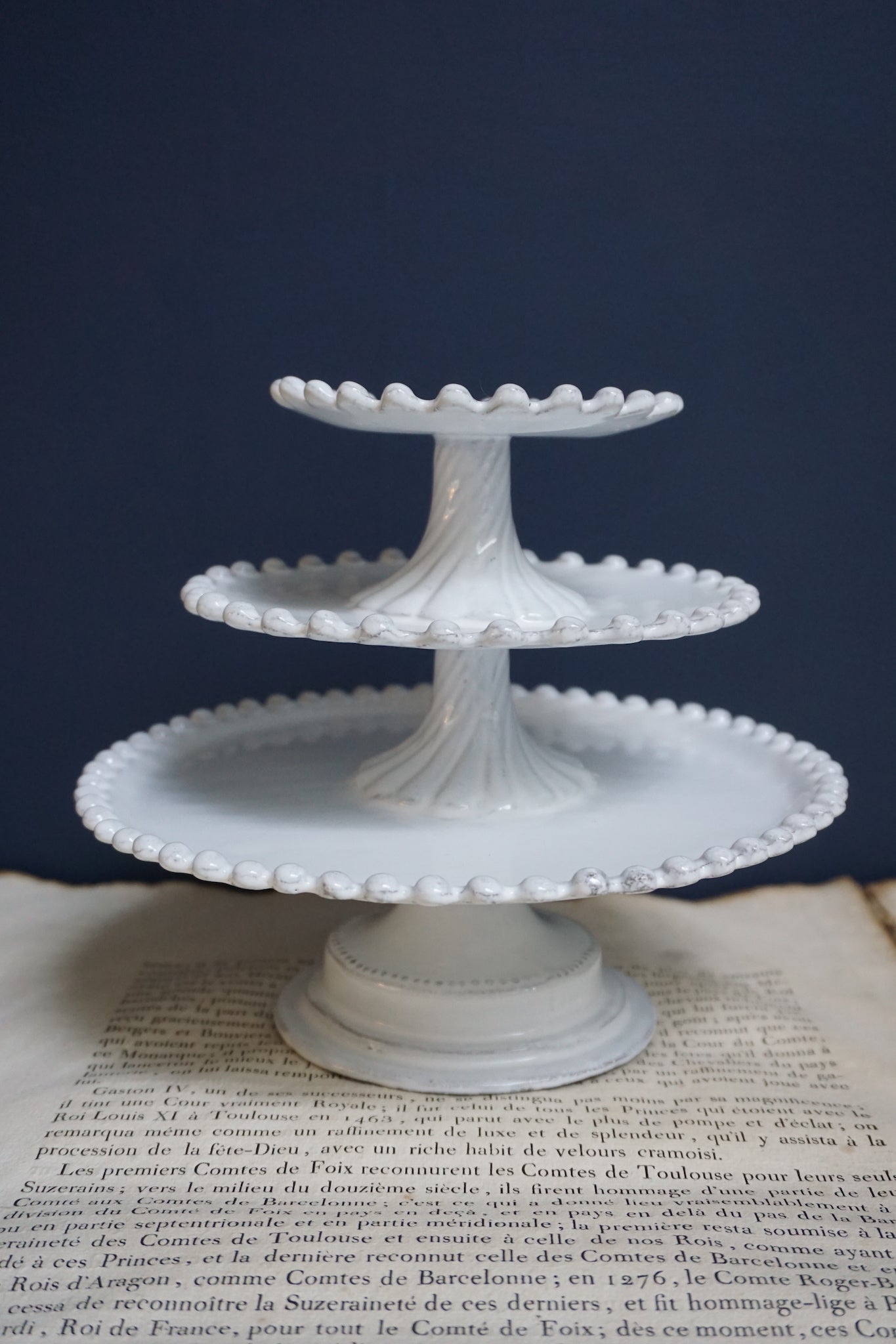 Astier de Villatte Adelaide 3-Tier Cake Stand