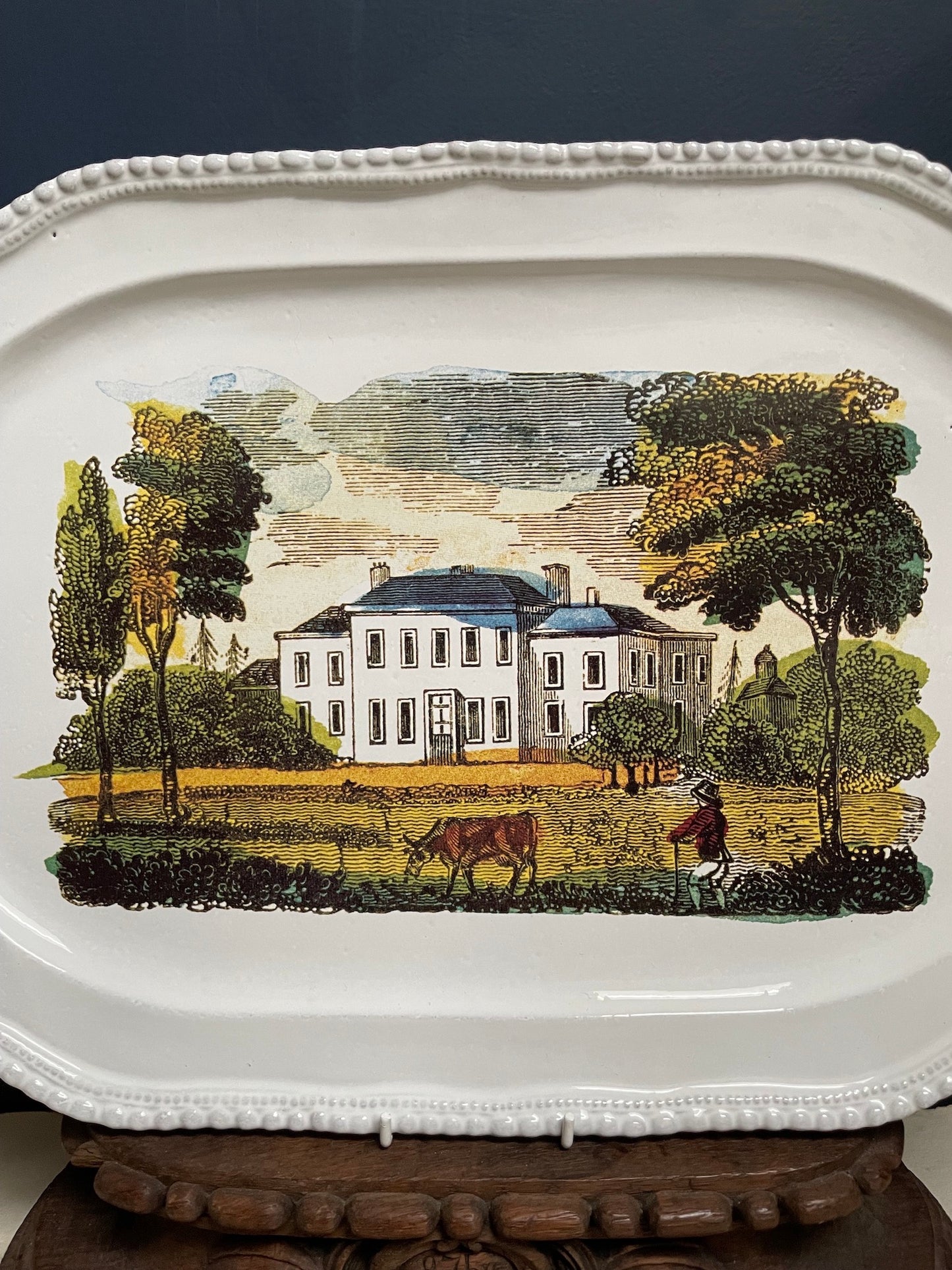 Astier de Villatte John Derian Platter With Manor House - RETIRED