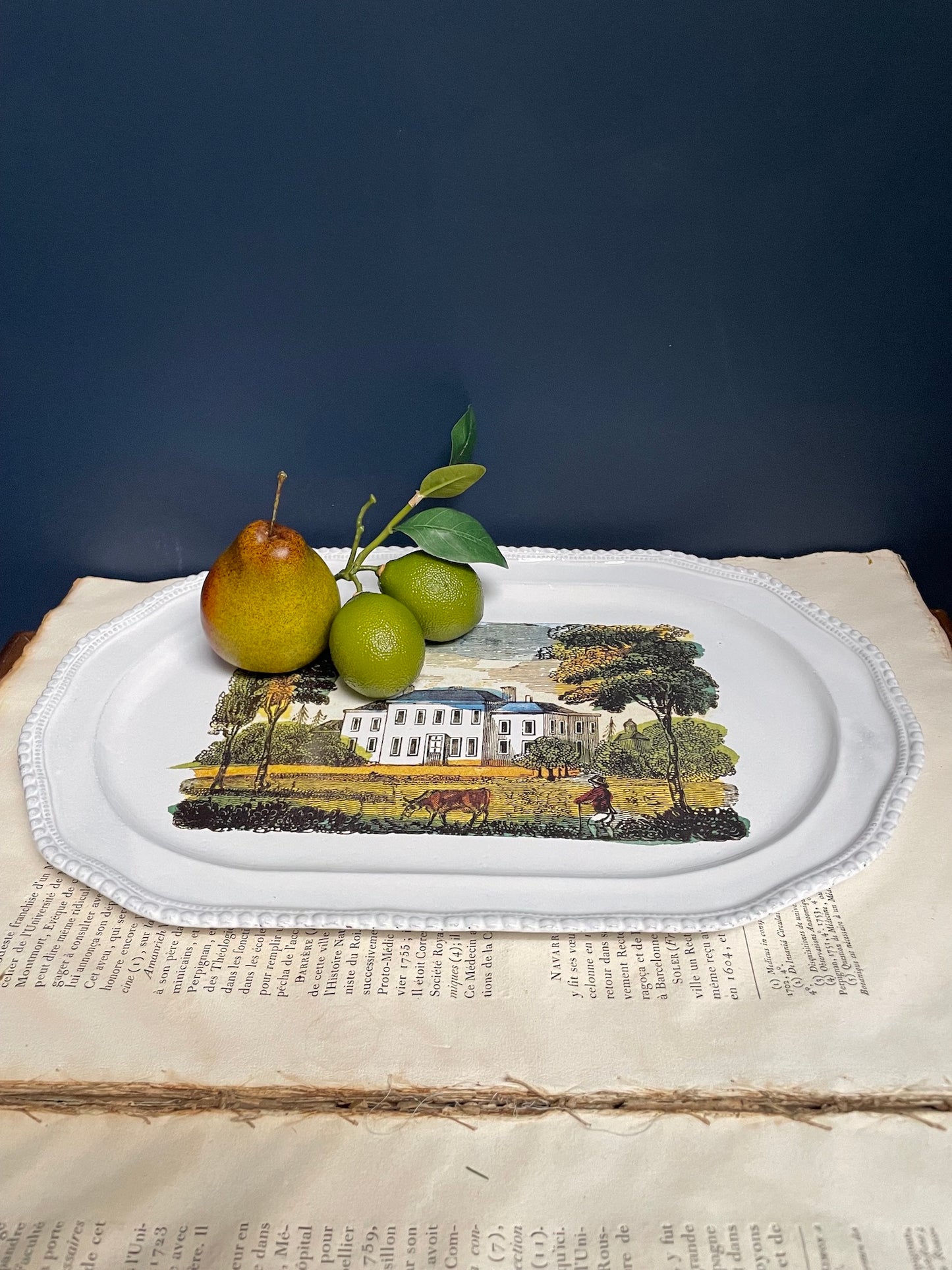 Astier de Villatte John Derian Platter With Manor House - RETIRED