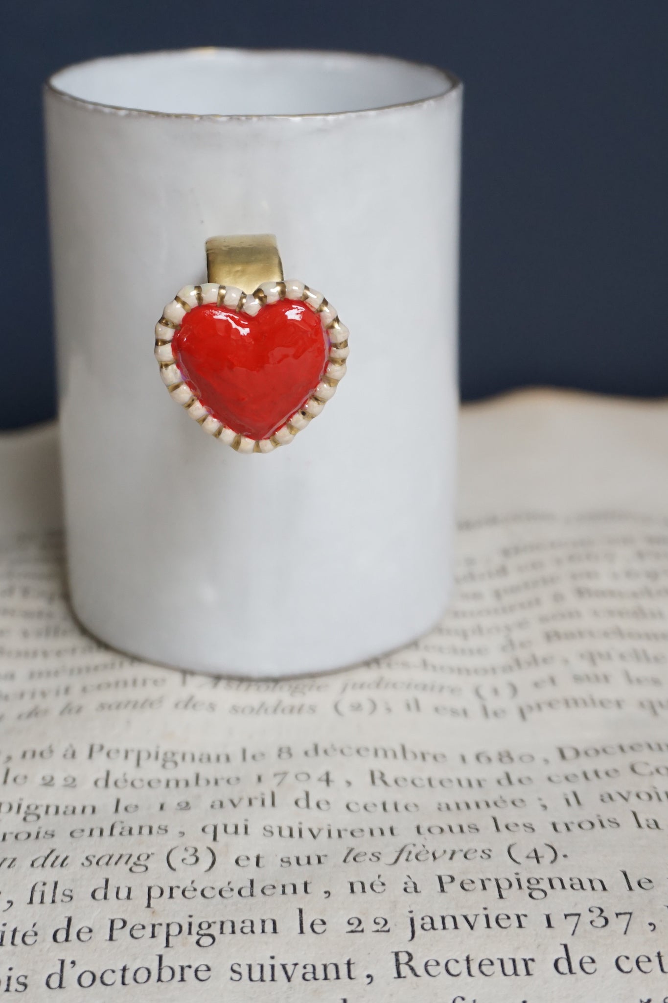 Astier de Villatte Serena Heart Ring Cup