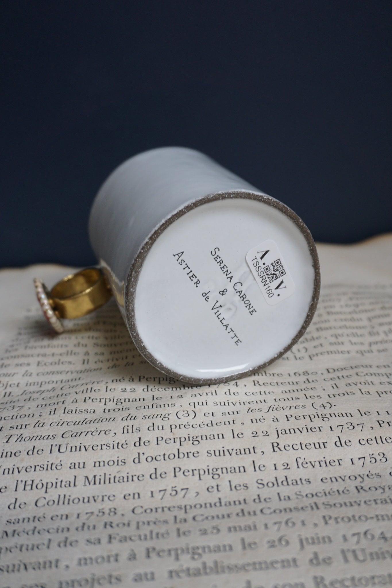 Astier de Villatte Serena Heart Ring Cup