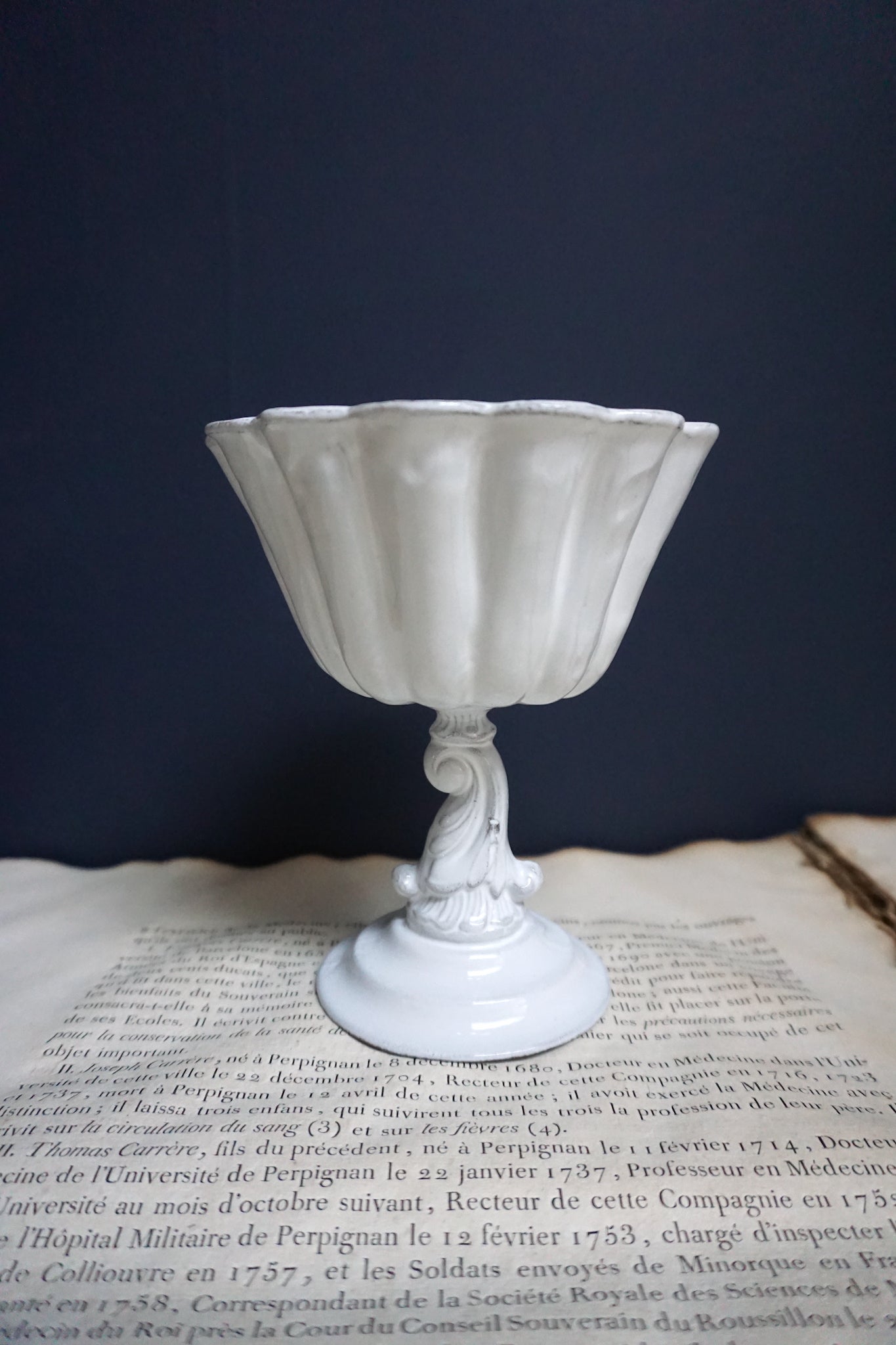 Astier de Villatte Small Tom Bowl on Stand