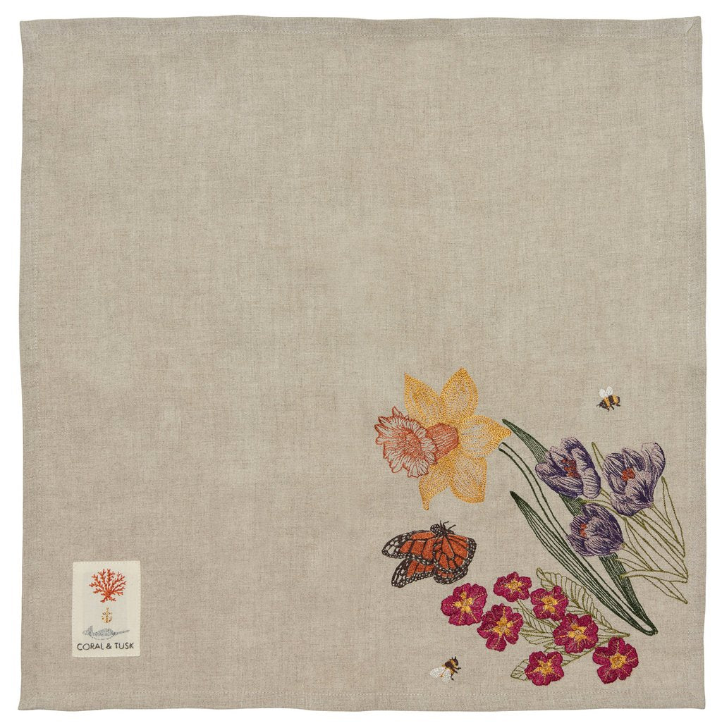 Coral & Tusk Blooms Dinner Napkin
