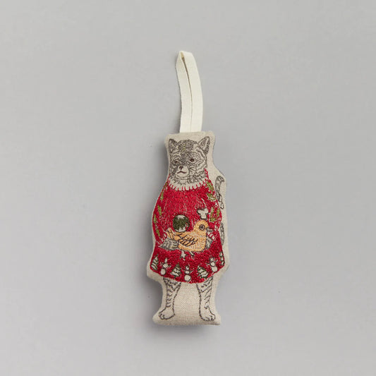 Coral & Tusk Cat With Gifts Ornament