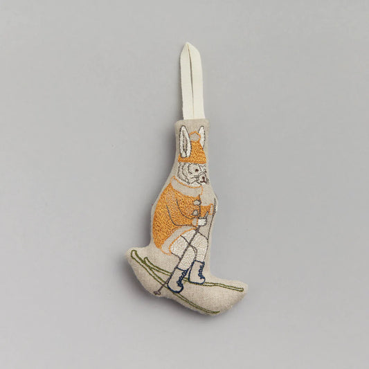 Coral & Tusk Downhill Bunny Ornament