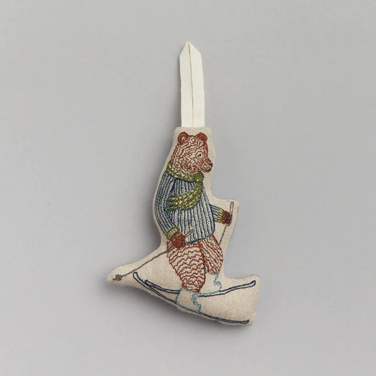 Coral & Tusk Downhill Bear Ornament
