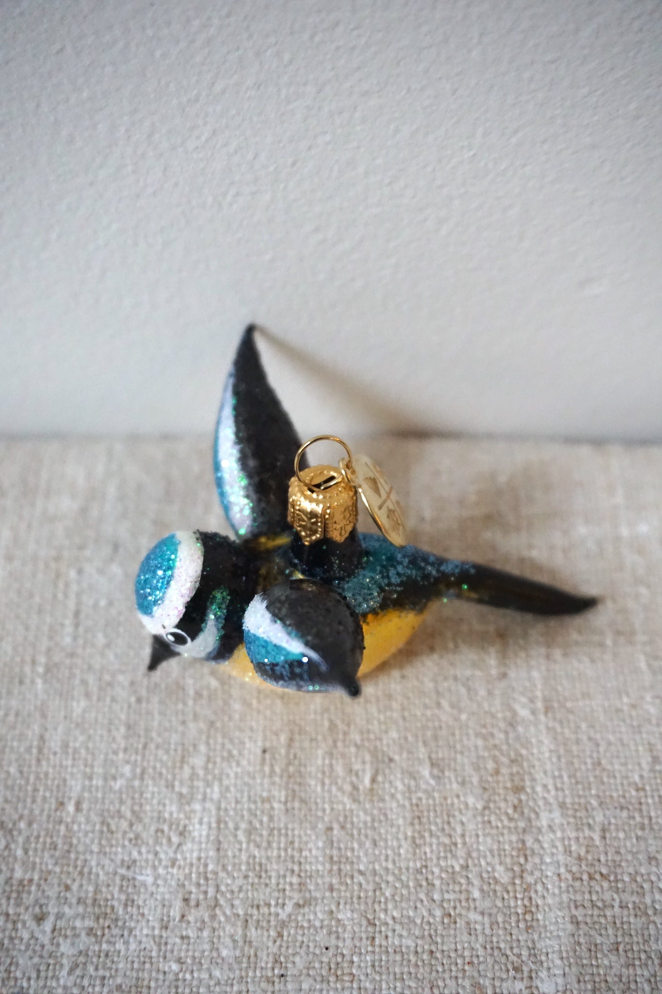 Polish Glass Christmas Ornament - Small Blue Bird