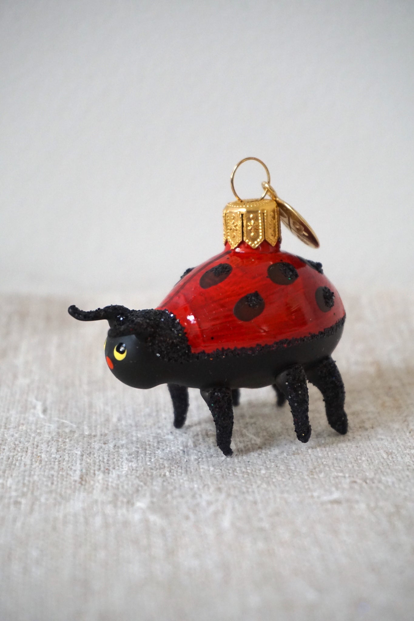 Polish Glass Ornament - Small Ladybug