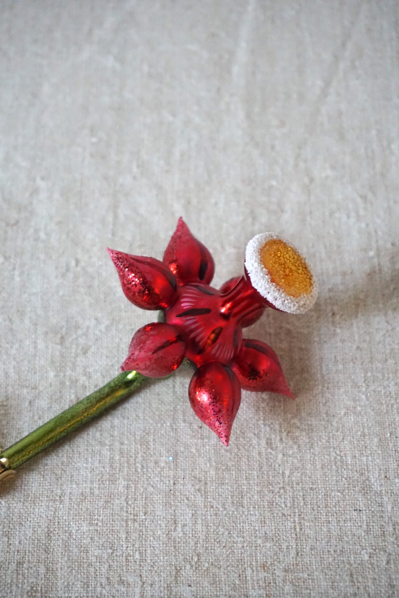Polish Glass Christmas Ornament - Pink Daffodil