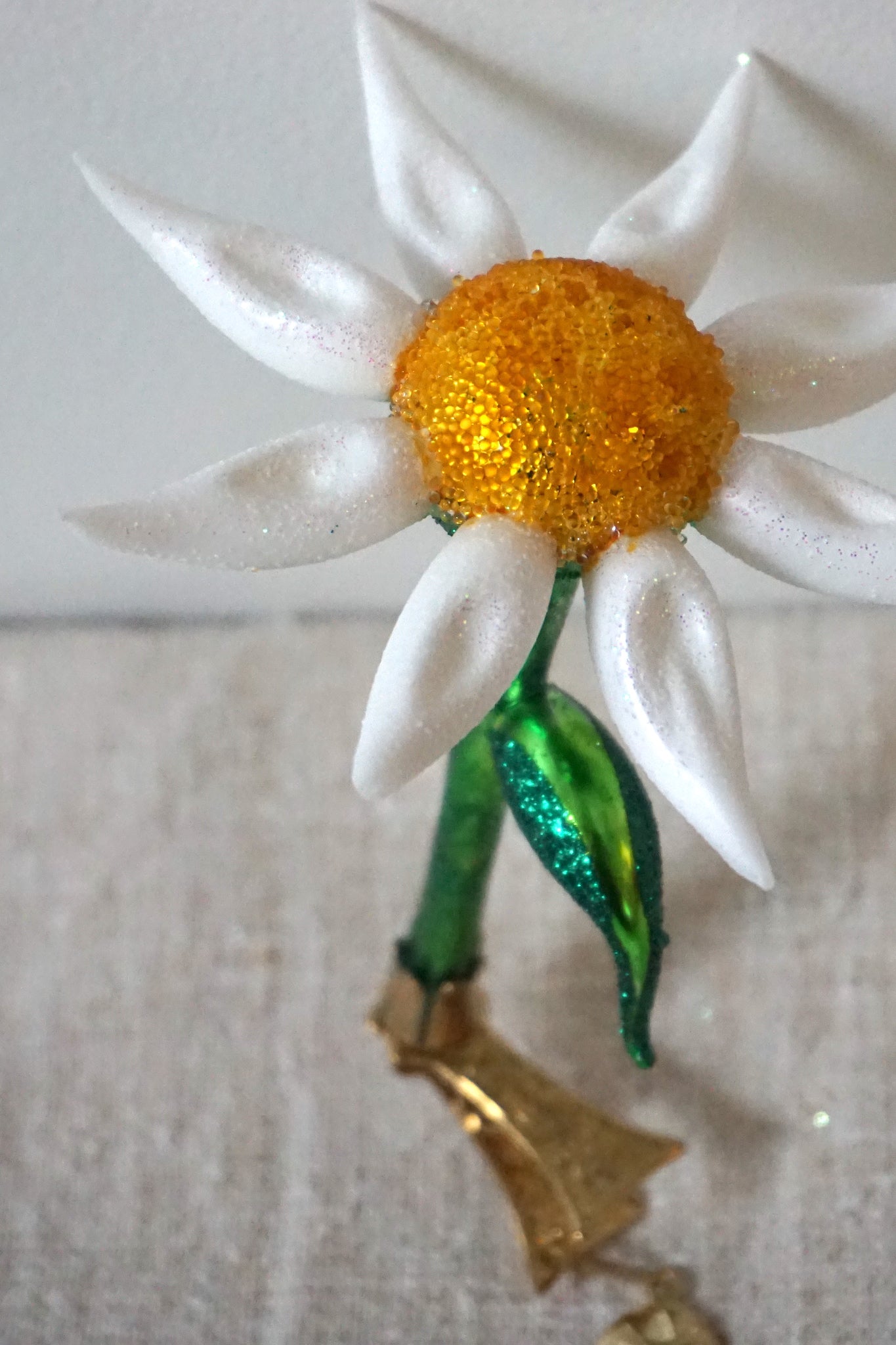 Polish Glass Christmas Ornament - Daisy