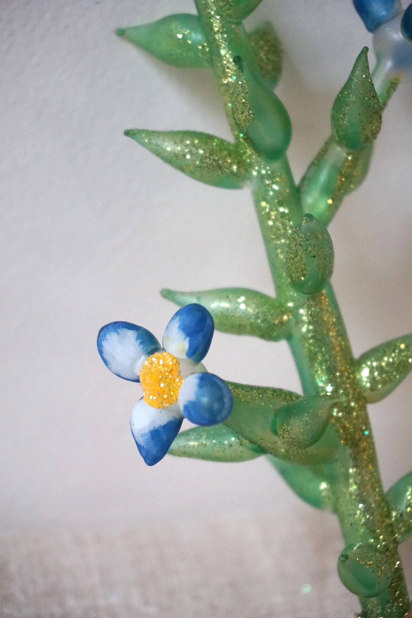 Polish Glass Christmas Ornament - Forget Me Not