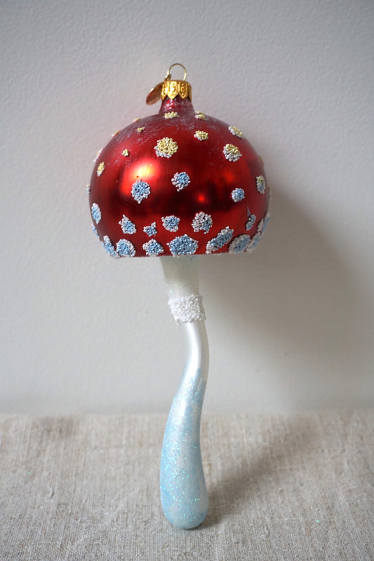 Polish Glass Christmas Ornament - Large Mushroom I