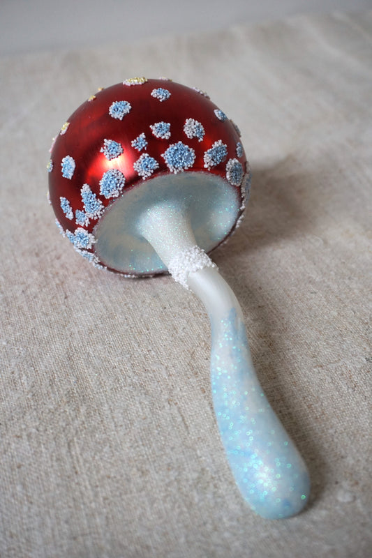 Polish Glass Christmas Ornament - Large Mushroom I