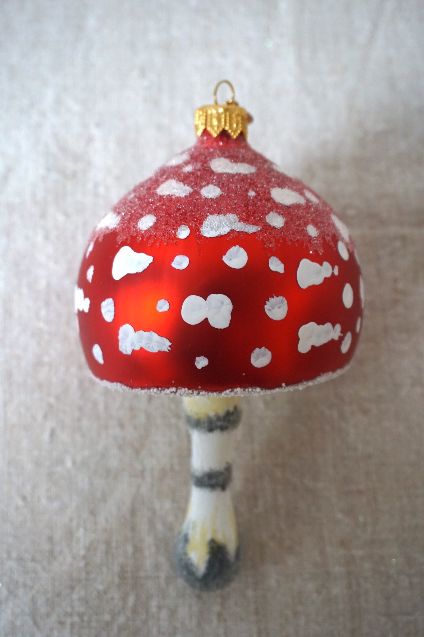 Polish Glass Christmas Ornament - Large Mushroom II