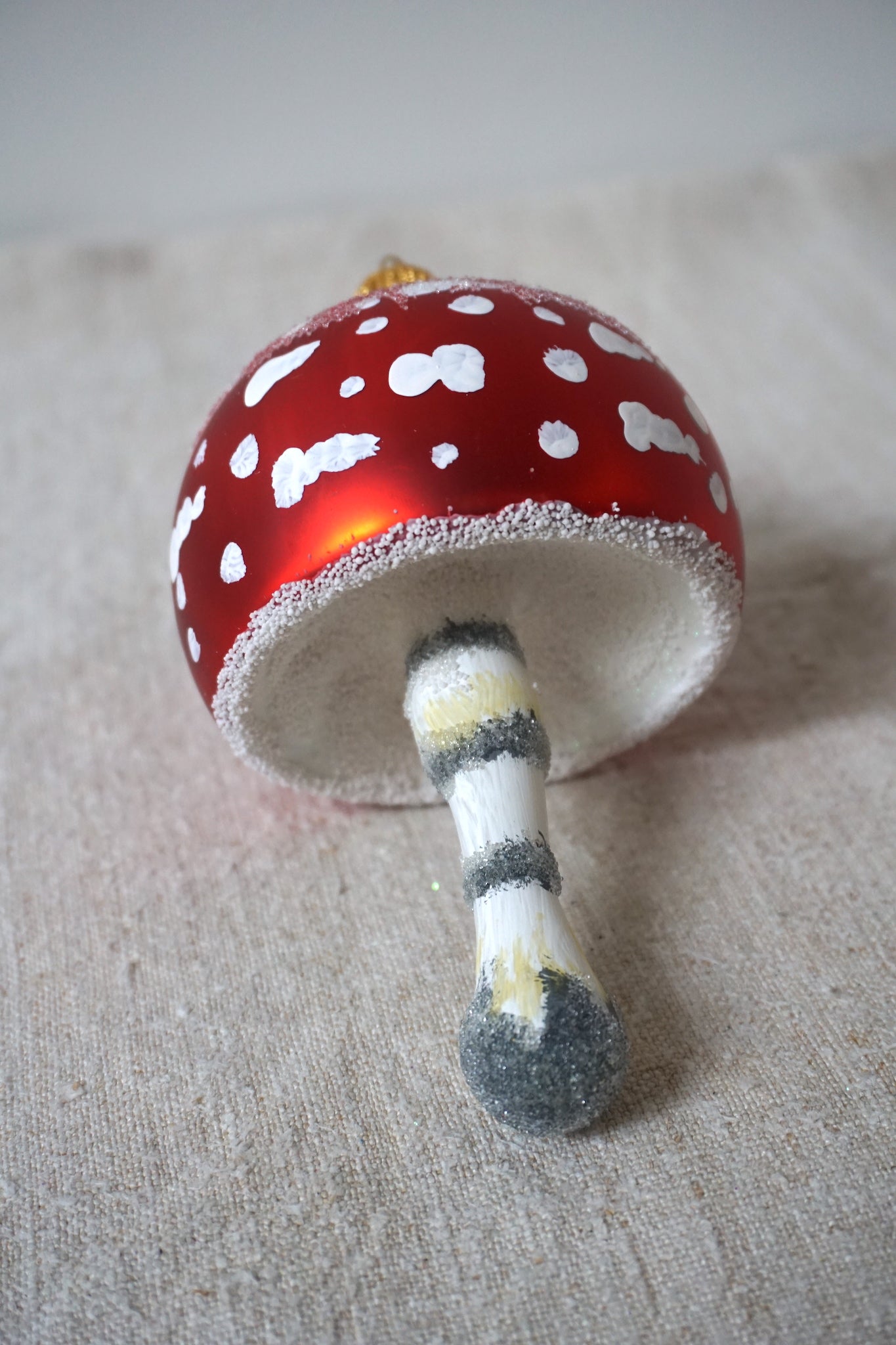 Polish Glass Christmas Ornament - Large Mushroom II