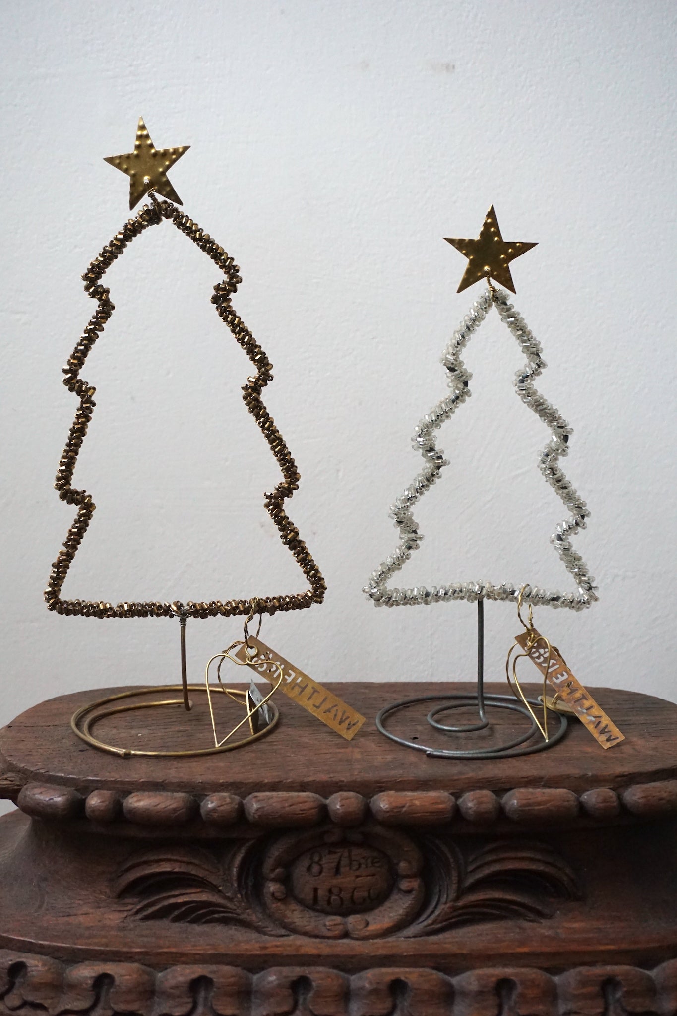 Walther & Co. Beaded Standing Christmas Tree Ornament