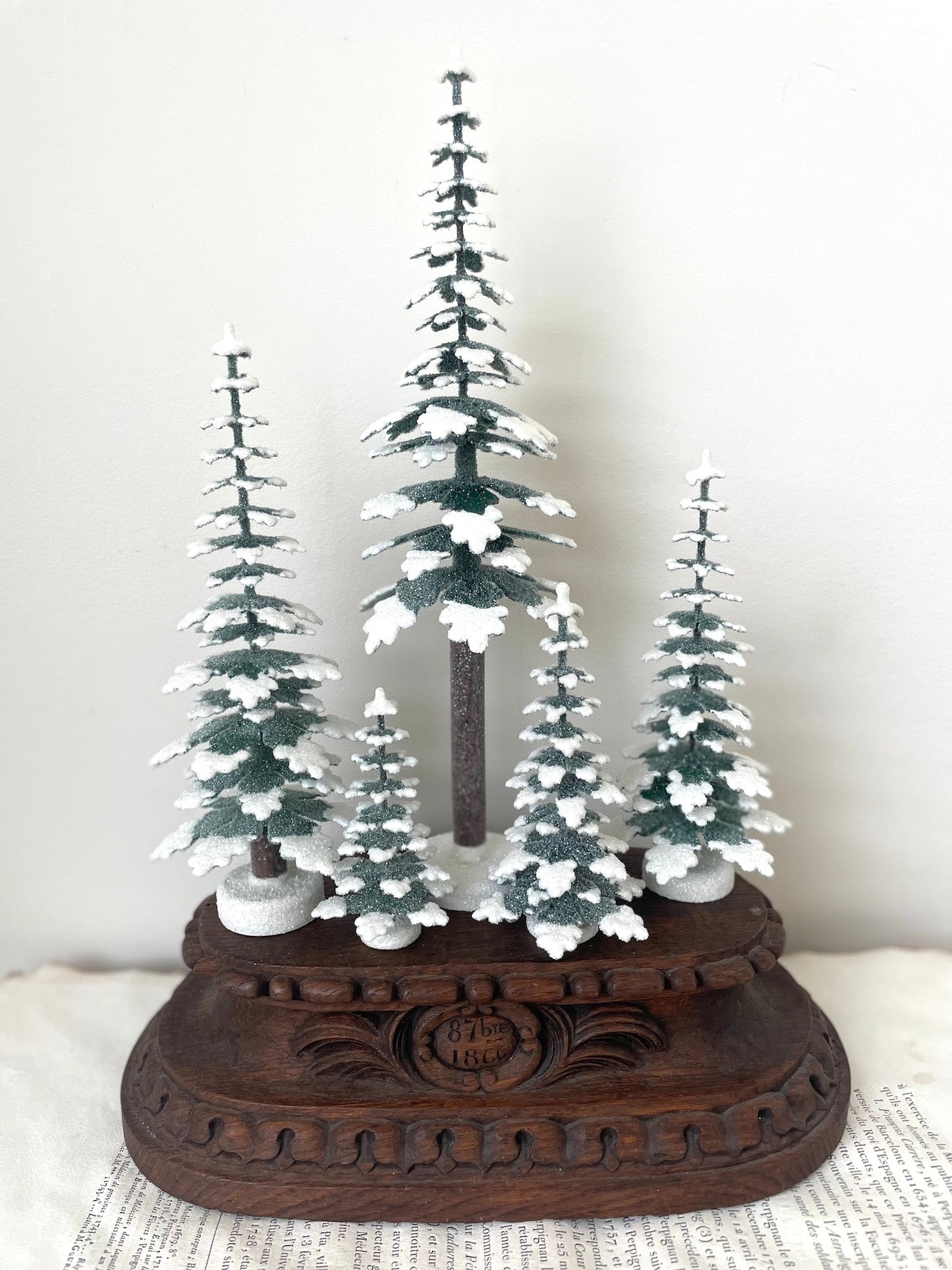 Handmade German Christmas Trees - Snowy Green
