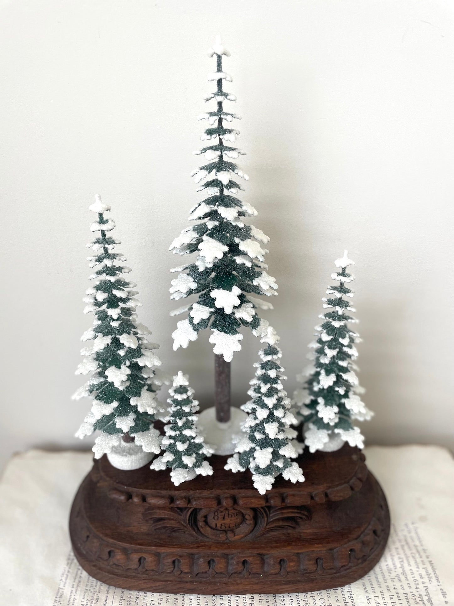 Handmade German Christmas Trees - Snowy Green